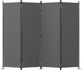 Room Divider, 4 Panel Folding Privacy Screen, 88” Portable Separating with 3 Metal Feet, Partition Room Dividers, Lightweight Freestanding Wall Divider Screen for Office Bedroom Hospital(Grey)
