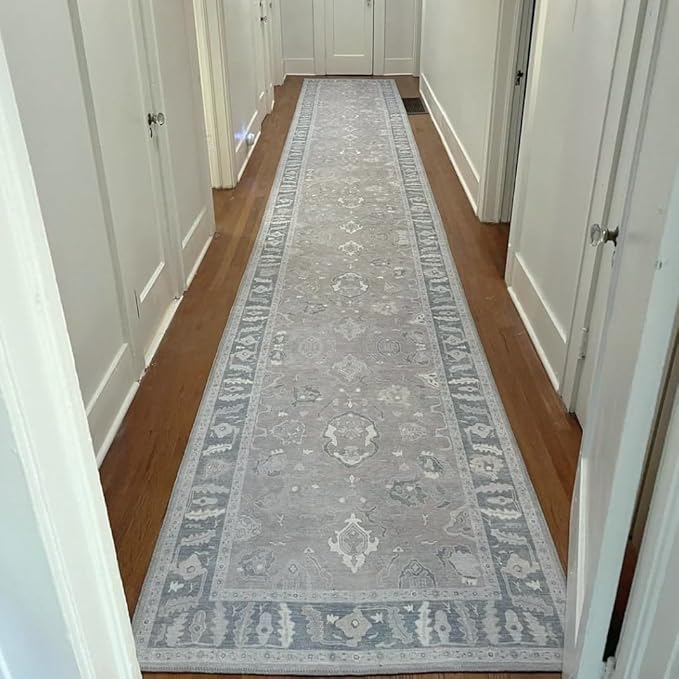 Fame Rugs Gray Modern Oushak Rug 8x10, Vintage Turkish Colorful Oriental Washable Antique Inspired Large Area Rugs, Luxury Living Room Bedroom (389GBB, 7'6 x 10')