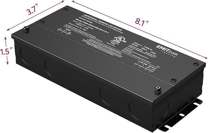 EMITEVER Dimmable Led Driver, 2 Packs 96W AC 110V-277V to DC 24V Transformer, 5-in-1 Dimming: ELV/MLV/TRIAC / 0-10V / 1-10V / 10V PWM/Potentiometer, Waterproof IP67 and UL Listed