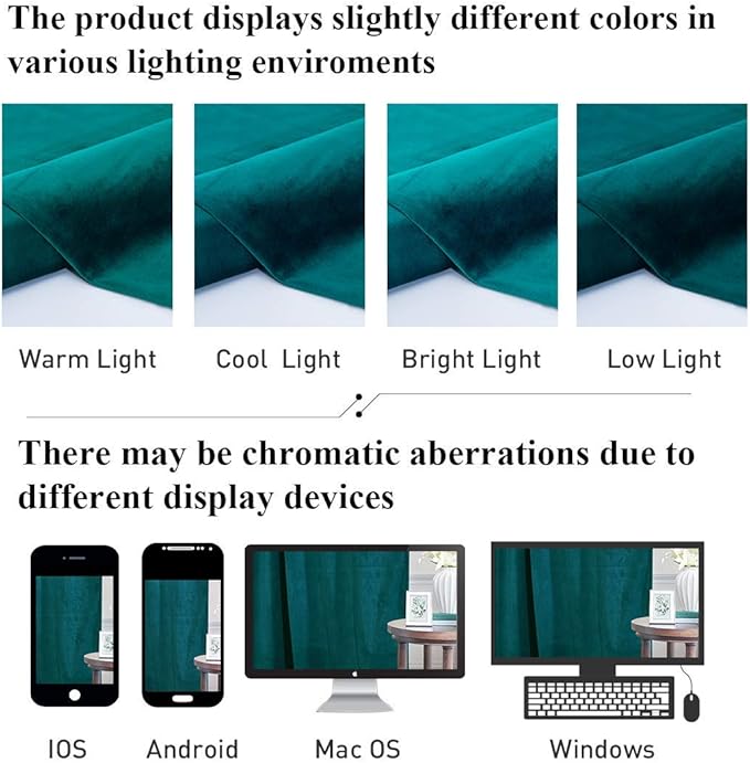 StangH Teal Velvet Curtains 84 inch for Living Room - Blackout Thermal Insulated Curtains Heat & Chill Insulated Energy Efficient Panels for French Door, 52 x 84 inches, 2 Panels