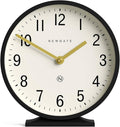 NEWGATE® Q Mantel Clock | Modern Classic Round Mantel Clock | Black | Contemporary Style for Mantel, Desk, Table, Shelf or Bedside