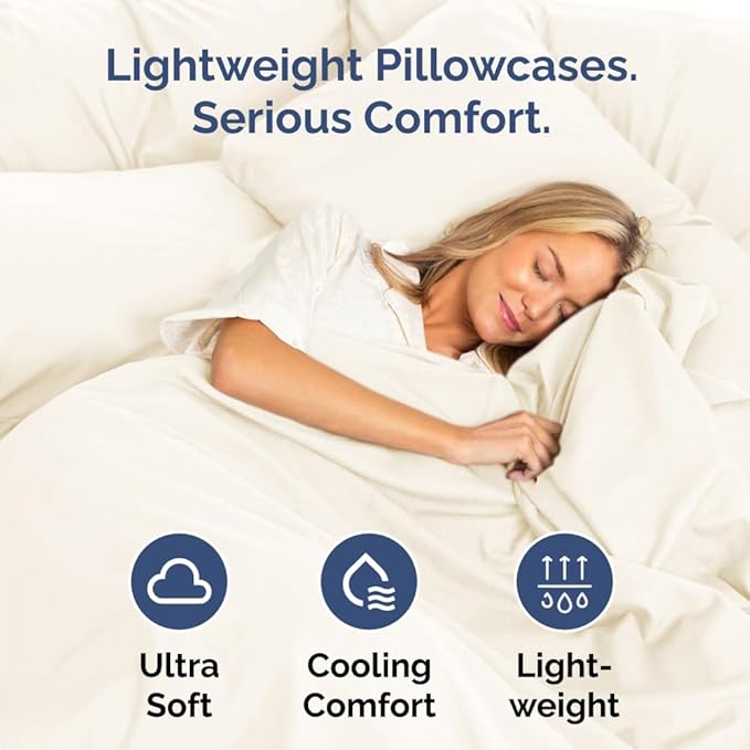 Queen Pillow Cases Set of 10 - Ultra Soft Hotel Quality Pillowcase Covers - Comfy, Cozy & Wrinkle Free - Shrink, Stain and Fade Resistant - Machine Washable Pillow Protectors - 10 Pcs Set - Off White