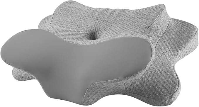 Cervical Neck Pillow - Memory Foam Pillow for Pain Relief Sleeping, Ergonomic Neck Support Contour Pillows for Side Back Stomach Sleepers,Orthopedic Breathable Pillowcase, Grey