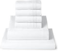 Mellanni California King Sheet Set - 6-Piece Iconic Collection Bedding, (Including 4 Pillowcases), 16-Inch Deep Pocket, Easy Care, Extra Soft, Cooling Sheets, Brushed Microfiber - White