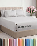 Extra Deep Full Sheet Set - 6 Piece Breathable & Cooling Sheets - Hotel Luxury Bed Sheets Set - Easy & Secure Fit - Soft, Wrinkle Free & Comfy Sheets Set - French Grey Sheet Set w/Extra Deep Pockets