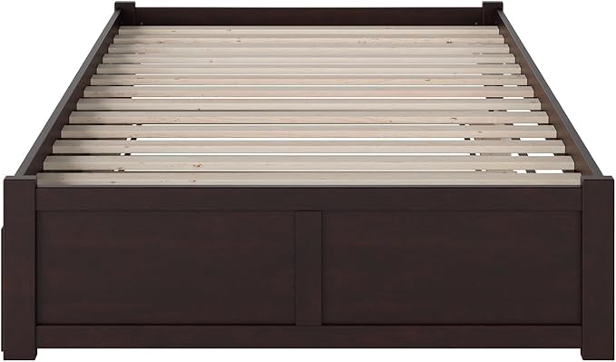 AFI Concord Queen Size Platform Bed with Footboard & Twin XL Trundle in Espresso