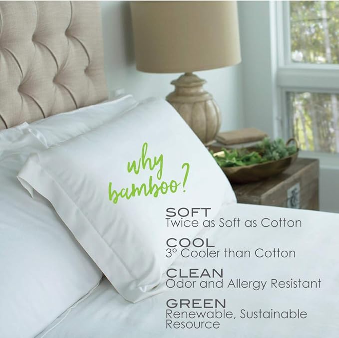 Cariloha Universal & Adjustable Flex Pillow | White | Standard | 32"x20" | Viscose Material | Naturally breathable, Hypoallergenic, & Moisture wicking