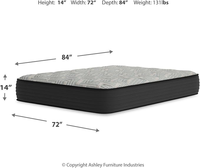 Signature Design by Ashley Twin Size Comfort Plus 10 Inch Hybrid Mattress with Lumbar Support Gel Memory Foam, Fiberglass Free, Mattress In A Box
