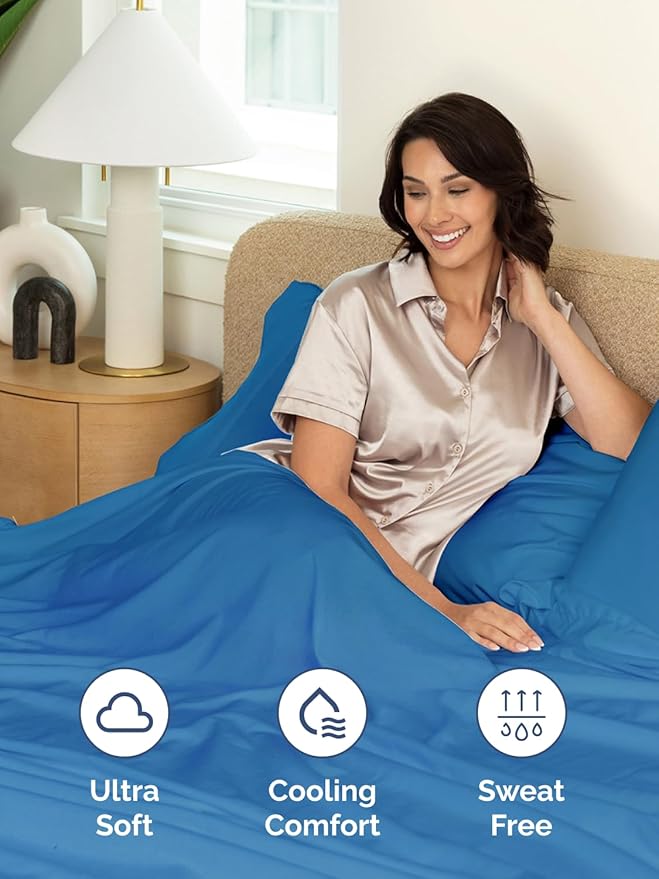 Extra Deep Full Sheet Set - 6 Piece Breathable & Cooling Sheets - Hotel Luxury Bed Sheets Set - Easy & Secure Fit - Soft, Wrinkle Free & Comfy Sheets Set - Royal Blue Sheet Set with Extra Deep Pockets