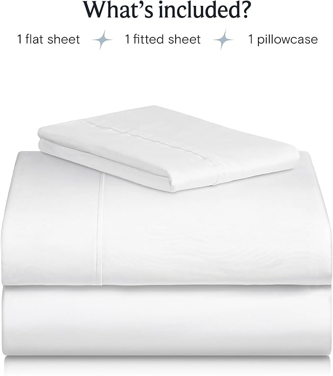 LuxClub 3 PC Extra Deep Pocket Twin Sheet Set, Deep Pockets Wrinkle Free Cooling Bed Sheets Hotel Bedding for Women, Men, Kids & Teens, Includes 1 Fitted Sheet, 1 Flat Sheet and 1 Pillowcase- White