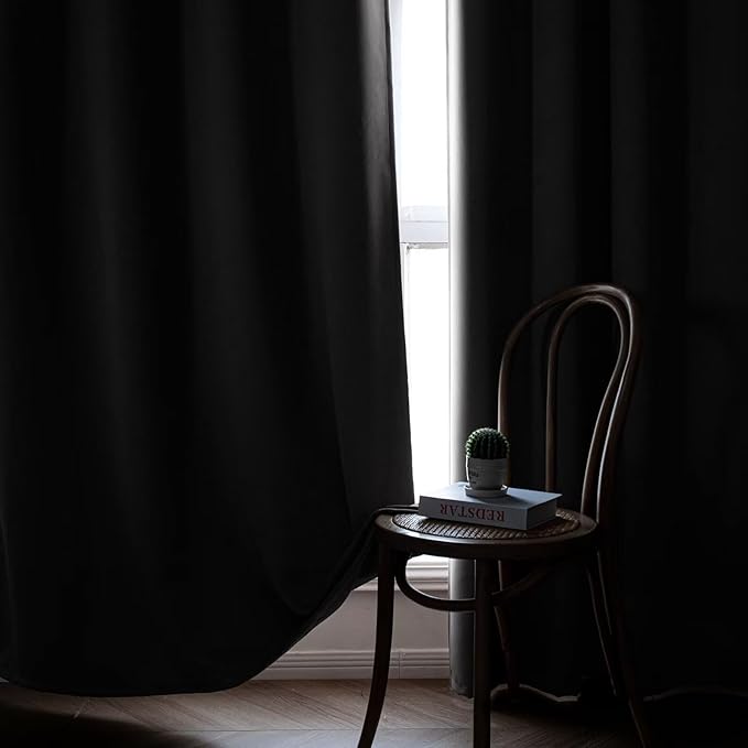 Blackout Curtains for Bedroom 1 Panel, Custom Curtains Thermal Insulated Light Grey, Rod Pocket Room Darkening Drapes for Living Room Windows Luxury Decor(Custom Size,Light Grey)