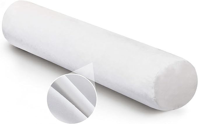 SyMax 7.8"x60" Body Pillow for Queen Bed, Memory Foam Bolster w/Removable Velvet Cover, Headboard Gap Filler Pillow, White