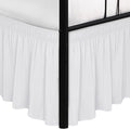 Biscaynebay Wrap Around Bed Skirts with Split Corners for King Beds 25" Drop, White Adjustable Elastic Dust Ruffles Easy Fit Wrinkle & Fade Resistant Silky Luxurious Fabric Machine Washable