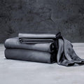 LUXOME Luxury Sheet Set | 100% Rayon (Viscose) from Bamboo | Split King - Charcoal | Deep Pockets | 5-Piece Set (2 Fitted, Flat, 2 Pillowcases)