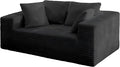2-Seater Deep-Seat Corduroy Lounge Sleeper Sofa - No Assembly, Frameless Foam Cloud Couch for Living Room, Bedroom, Apartment, Dorm, Office