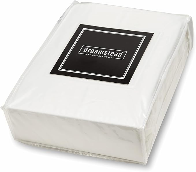 Cuddledown Dreamstead 100% Cotton Bed Sheets Set | 300 Thread Count | Luxurious Sateen Weave | Pure Combed Cotton | Soft | Wrinkle Resistant | 4 Piece Set | Khaki | King | 78” x 80”