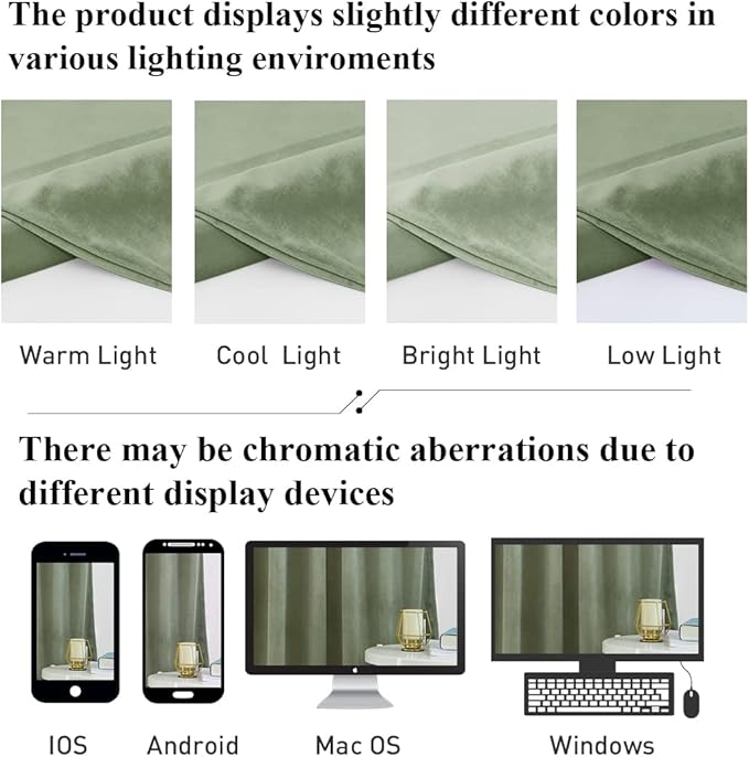 StangH Sage Green Velvet Curtains for Nursery Bedroom Rod Pocket Room Darkening Privacy Curtain Panels Heritage Plush Heat Insulation Drapes for Living Room, W62 x L84, 2 Panels