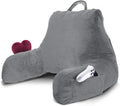 Nestl Reading Pillow for Kids & Teens with Shredded Memory Foam, Backrest Pillows for Reading, Watching, and Gaming, Use on The Couch, Bed, or Floor, Adjustable Support with Washable Cover Grey