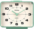 Retro Analog Alarm Clock,Battery Operated,4" Vintage Decor for Bedroom, Nightstand, Bedside, Desk, Table,Silent,Lighted on Demand and Snooze,Ascending Beep Sounds,Easy to Set(Green)