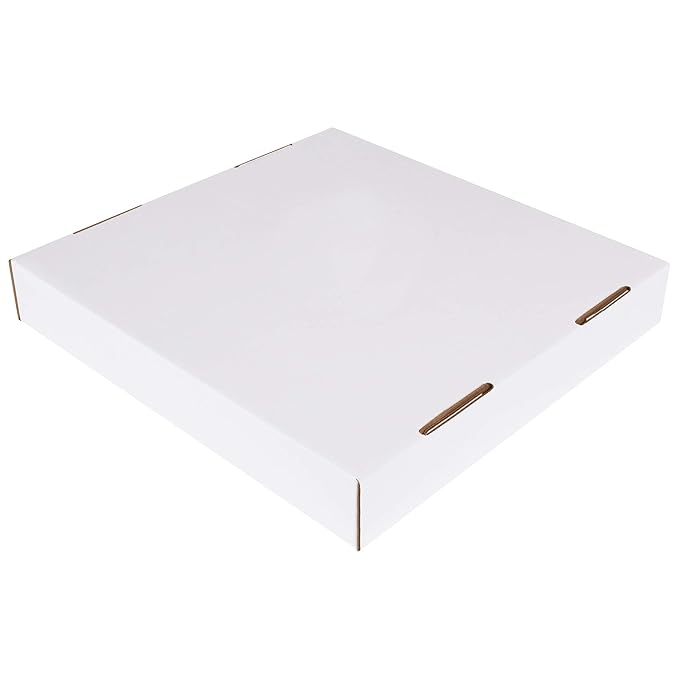 Box USA 40 or 50 Gallon Corrugated Cardboard Trash Can and Recycling Bin Lids (10-Pack) 18"L x 18"W x 3"H, White, Reusable and Disposable Garbage Lid for Parties and Outdoor Events