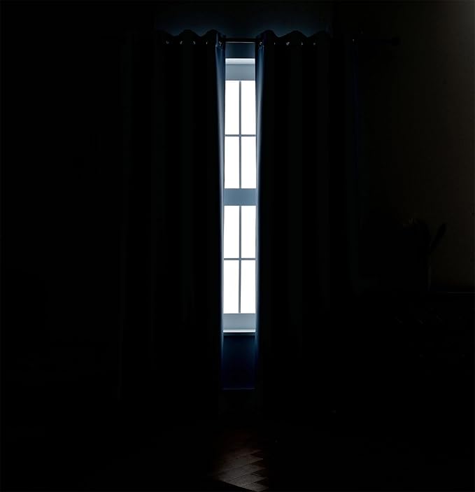 MIUCO 1 Pair Thermal Insulated Grommet 52-Inch-by-84-Inch Blackout Window Curtain Panels with 2 Tie Backs, Sky Blue