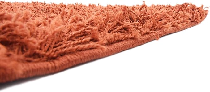 Unique Loom Solid Shag Collection Area Rug (8' Square, Terracotta)