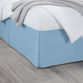 King Bed Skirt, Luxury 14 Inch Drop Light Blue Pleated Bed Skirt, Double Brushed Microfiber, Box Pleat Design, Wrinkle & Fade Resistant, Easy Fit Tailored Bedskirt for King Size Beds