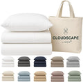 Cloud Scape Linen 100% Egyptian Cotton Sheets Twin XL Size, 3 Pieces Luxury Bedding Set, 400 Thread Count,Hotel Quality, Silky Soft, Breathable and Durable, Deep Pockets up to 15, White