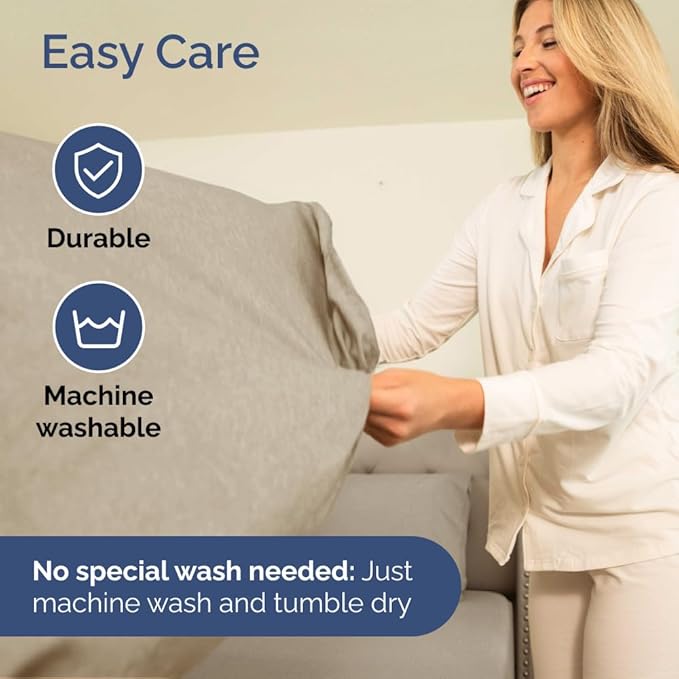 Extra Deep Full Sheet Set - 6 Piece Breathable and Cooling Sheets - Hotel Luxury Bed Sheets Set - Easy Fit - Soft, Wrinkle Free and Comfy Sheets Set - Heathered Beige Sheet Set with Extra Deep Pockets