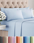 Queen 6 Piece Sheet Set - Cooling, Comfy & Breathable - Hotel Luxury Bedding, Includes Fitted Sheet for Women, Men, Kids & Teens - 1 Flat, 1 Fitted Sheet, 4 Pillowcases with Deep Pockets - Sky Blue