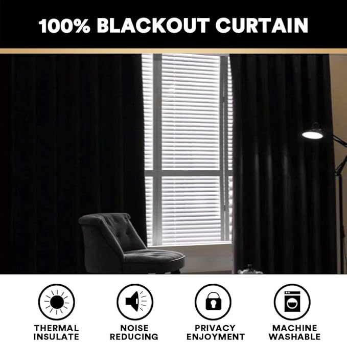 PrinceDeco 100% Blackout Curtains Thermal Curtains for Sliding Glass Door Patio Curtains for Sliding Door Linen Textured Thermal Insulated with White Backing,W100 X L84 Inch, Light Grey