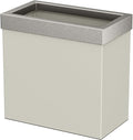 Gatco Modern Rectangle Wastebasket, Matte Pearl and Satin Nickel Combo - Stainless Steel Trash Can with Removable Lid, Leakproof, 3 Gallon Capacity for Bathroom, Bedroom, Kitchen, or Office