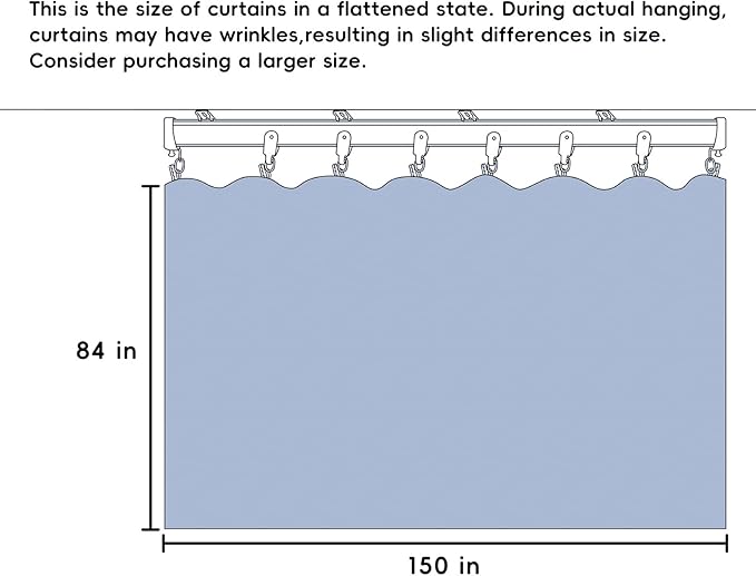 Room Divider Curtains Total Blackout Privacy Curtain Panel Room Thermal Insulated Noise Reduction Curtains for Bedroom Window Living Room Ceiling Track Curtain W 12.5 ft × H 7 ft Beige
