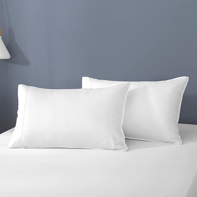 Linen World Cooling Bed Sheets Set Queen Size,100% Organically Grown Viscose Sheets,Deep Pocket Up to 16",4 Pieces Silky Soft,Breathable Bedding Sheets & Pillowcases(White,Queen)