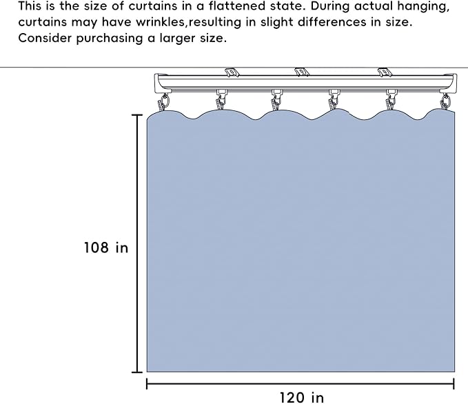 Room Divider Ceiling Mounted Curtains Track Sets Extra Wide Blackout Curtain Flexible Tracks for Bedroom Privacy Partition Separator, 1 Panel Light Grey Drape and White Rail, W10 x H9ft