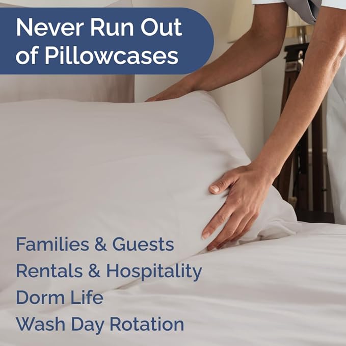 Queen Pillow Cases Set of 8 - Ultra Soft Hotel Quality Pillowcase Covers - Comfy, Cozy & Wrinkle Free - Shrink, Stain & Fade Resistant - Machine Washable Pillow Protectors - 8 Piece Set - Light Grey