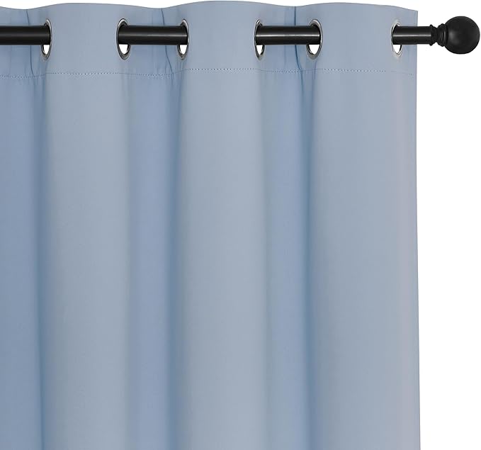 NICETOWN Blackout Curtains 120 inch Length for Sliding Glass Door, Grommet Thermal Insulated Room Darkening Sound Reducing Drapes for Room Divider, 1 Panel, W52 x L120, Vintage Blue