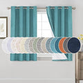 PrinceDeco Primitive Textured Linen 100% Blackout Curtains for Bedroom/Living Room Energy Saving Window Treatment Curtain Drapes, Burlap Fabric with White Thermal Insulated Liner (52 x 54 Inch, Teal)