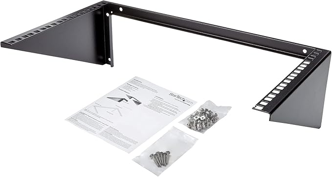StarTech.com 6U Wall Mount Patch Panel Bracket – 19 in – Steel - Vertical Mounting Bracket for Networking and Data Equipment , TAA (RK619WALLV)