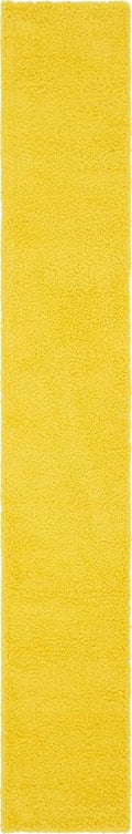 Unique Loom Solid Shag Collection Area Rug (2' 6" x 16' 5" Runner, Tuscan Sun Yellow)