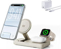 THREEKEY 3 in 1 iPhone 17 Charging Station,MagSafe Charger Compatible, Qi2 25W MFi Certified Wireless Charger Stand for iPhone 17/16/15/14/13/12, Apple Watch, AirPods(45W Adapter Included)