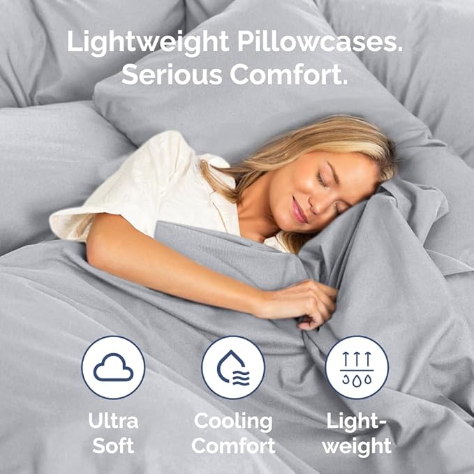 Standard Pillow Cases Set of 2 - Soft Hotel Quality Pillowcase Covers - Comfy & Wrinkle Free - Stain and Fade Resistant - Machine Washable Pillow Protectors - 2 Piece Set - Standard Size Steel Blue