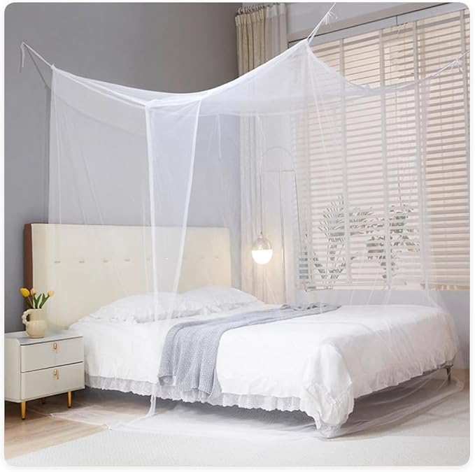 Mengersi Mosquito Net for Bed Canopy,One Side Opening Canopy Netting Bed Drapes for Camping Home Outdoor Travel Dormitory,Full