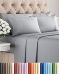 Full 6 Piece Sheet Set - Cooling, Comfy & Breathable - Hotel Luxury Bedding, Includes Fitted Sheet for Women, Men, Kids & Teens - 1 Flat, 1 Fitted Sheet, 4 Pillowcases with Deep Pockets - Steel Blue