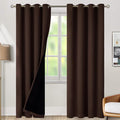 BGment 100% Blackout Curtains for Bedroom Window 84 Inch Length 2 Panels Set, Thermal Insulated Full Light Blocking Grommet Drapes for Living Room Darkening with Black Liner, 52 Inch Wide Each, Brown