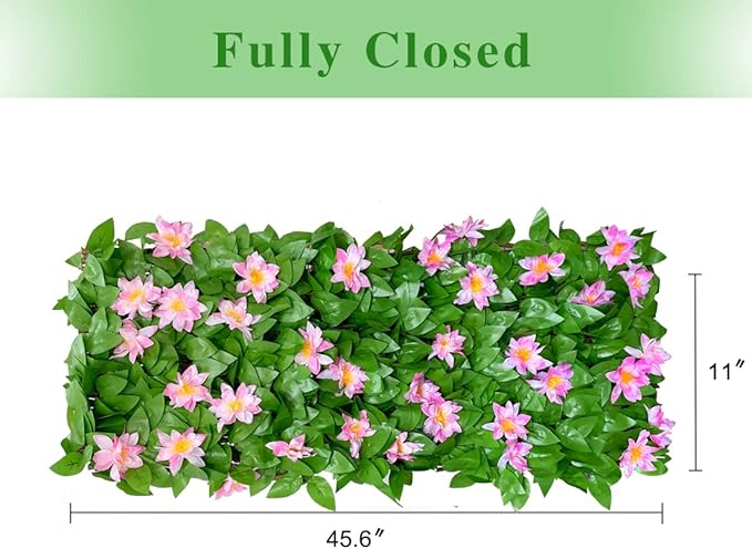 BYBAG Expandable Faux Ivy Fence Privacy Screen for Patio Outdoor Balcony Bedroom Decor,Artificial Leaf Wall Decoration Fencing Panel(Single Sided Leaves)