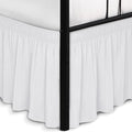 Biscaynebay Wrap Around Bed Skirts with Split Corners for Queen Beds 16" Drop, White Elastic Dust Ruffles Adjustable Easy Fit Wrinkle & Fade Resistant Silky Luxurious Fabric Machine Washable