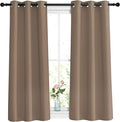 NICETOWN Insulated Blackout Curtains and Drapes - Microfiber Energy Saving Thermal Insulated Solid Grommet Blackout Draperies for Kitchen (1 Pair, W37 x L54, Cappuccino)