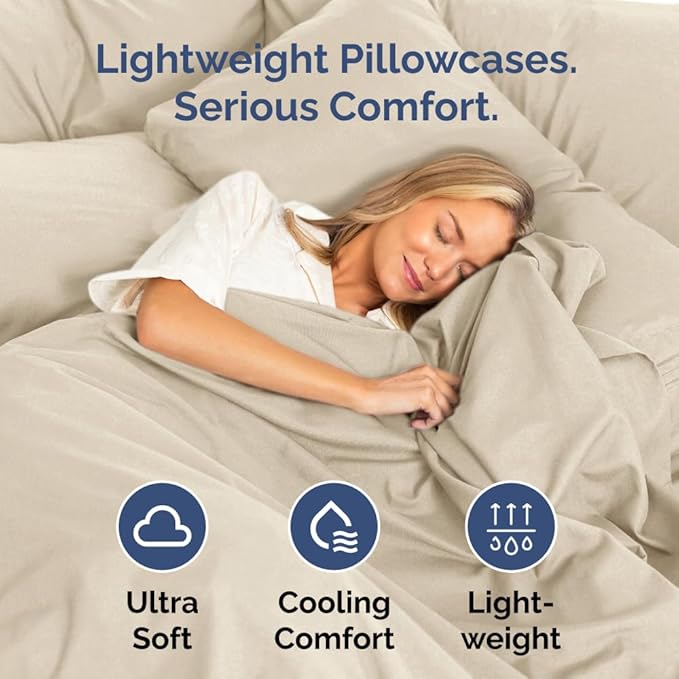 King Pillow Cases Set of 10 - Ultra Soft Hotel Quality Pillowcase Covers - Comfy & Wrinkle Free - Shrink, Stain and Fade Resistant - Easy-Care, Machine Washable Pillow Protectors - 10 Pcs Set - Wheat