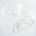 Chunky Knit Throw Blanket 60"X 80", 100% Handmade with Soft Chenille Yarn, 6.7lbs Thick Cable Knitted Blankets, Large Rope Knot Crochet Throws for Couch Sofa Bed Home Decor, Snow White